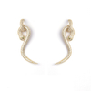 Goldene Schlangen-Ohrringe mit kubischem Zirkon