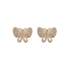 Großhandelspreis Schmetterlingsförmige, vergoldete Zirkonia-Modeohrringe