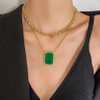 Faltbare Tragekette mit Smaragd-Anhänger-Halskette NTB022