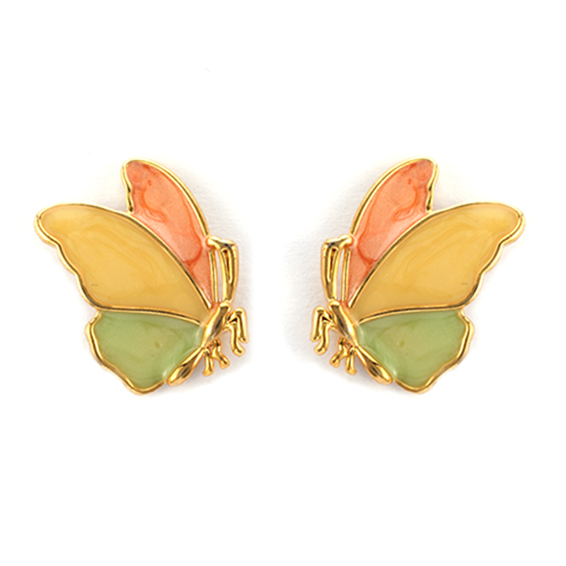 Vorrätig: Mehrfarbige Schmetterlings-Emaille-Ohrringe1,0–1,5 $