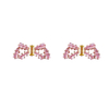 Rosa und goldgelbe CZ-Ohrringe im Basic-Stil