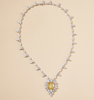 Halskette mit Anhänger aus gelbem Stein NTB064