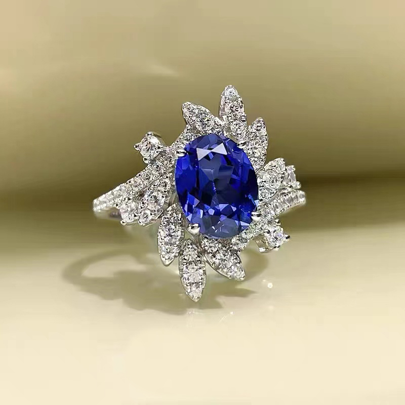 Zarter blauer Edelsteinring RTB062