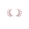 Modische Ohrringe mit farbigem Stein, rosévergoldet