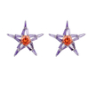 Einfache Mode-Ohrringe mit violettem Stern-Cz-Motiv