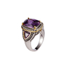 Rhodium- und goldfarbener Strassring 