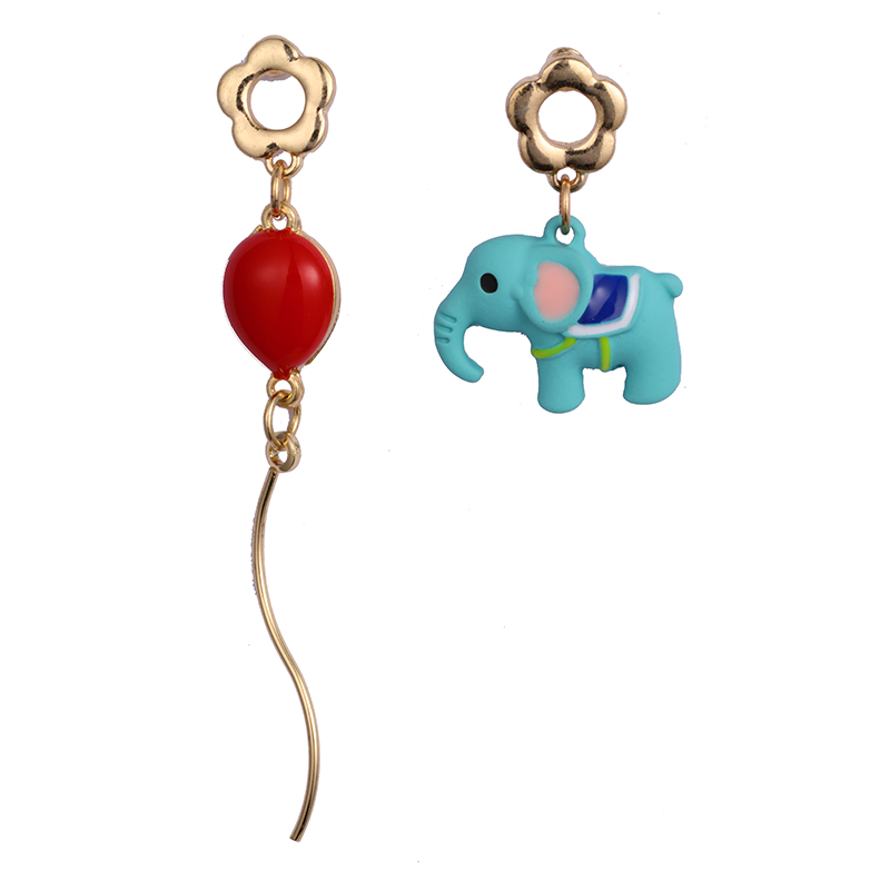 Cartoon-Elefanten und Luftballons Mehrfarbige Ohrringe 0,7–1,2 $